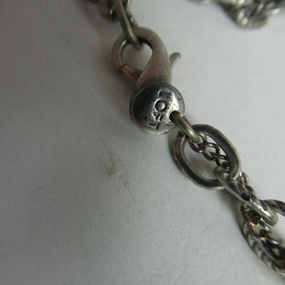 Loft Mauve Grey Silver Tone Dangle Beaded Neutral Necklace Plus Size Friendly 35 - Picture 8 of 9